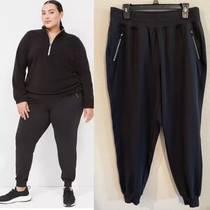 LIVI Lane Bryant Women’s Joggers 14/16 Black Relaxed Fit Loungewear Workout